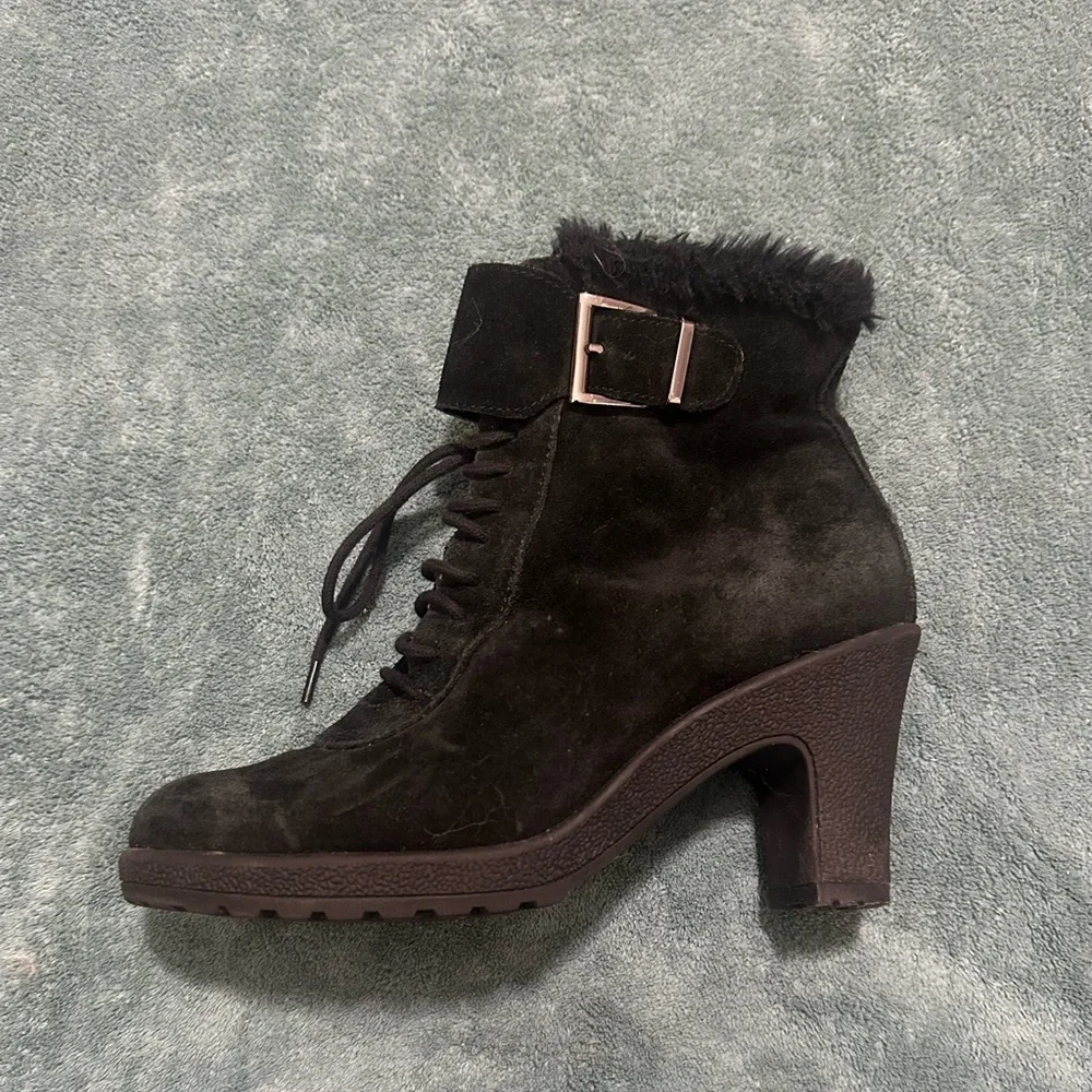 Aerosoles Suede Moto Boots 6